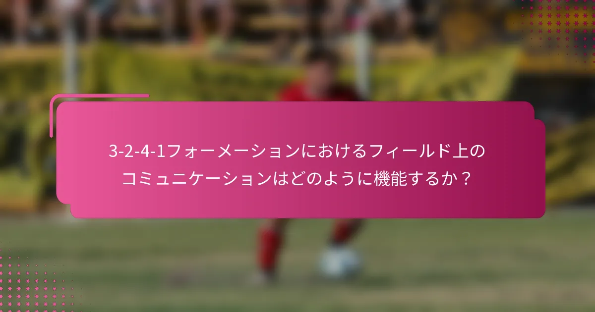 3-2-4-1フォーメーションにおけるフィールド上のコミュニケーションはどのように機能するか？
