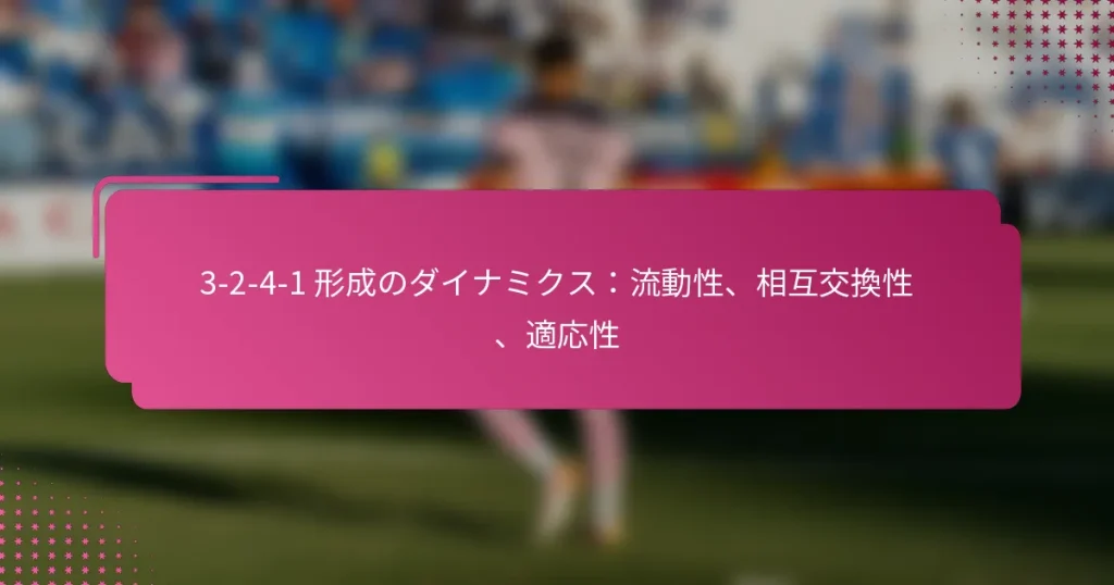 3-2-4-1 形成のダイナミクス：流動性、相互交換性、適応性