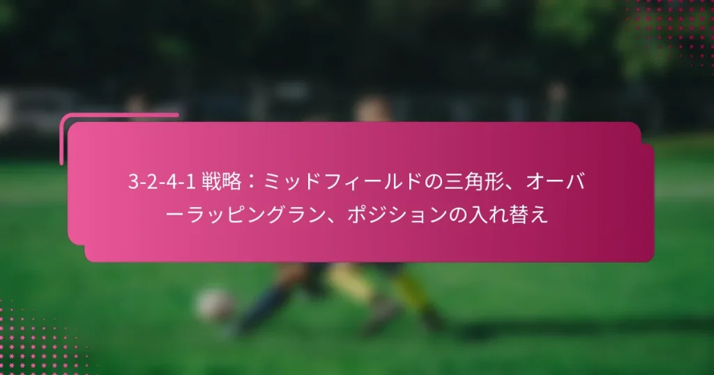 3-2-4-1 戦略：ミッドフィールドの三角形、オーバーラッピングラン、ポジションの入れ替え