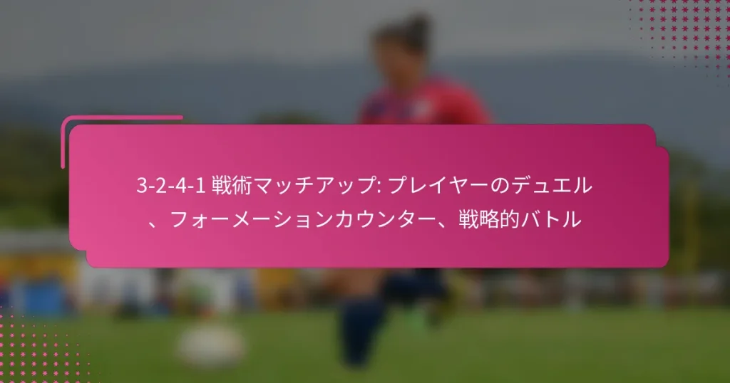 3-2-4-1 戦術マッチアップ: プレイヤーのデュエル、フォーメーションカウンター、戦略的バトル