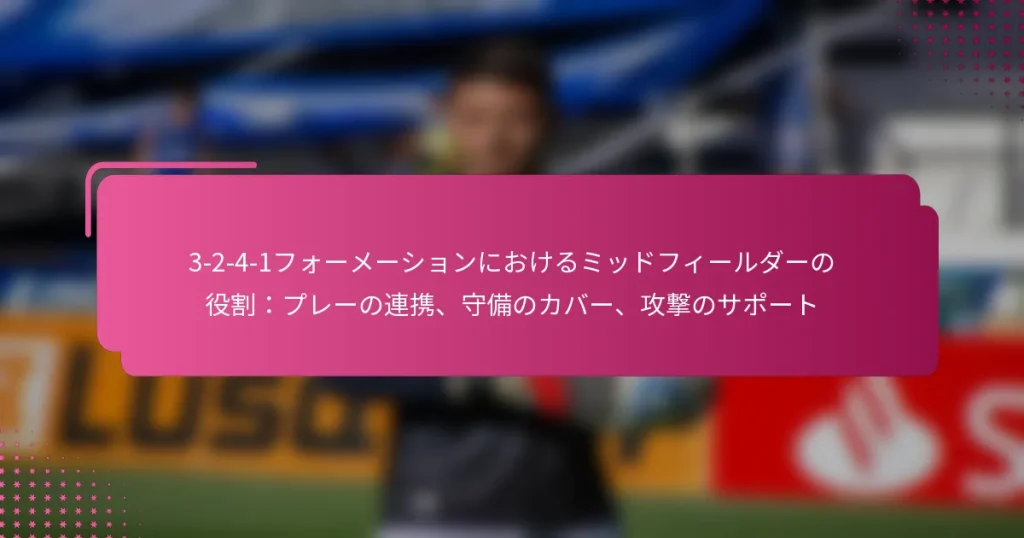 3-2-4-1フォーメーションにおけるミッドフィールダーの役割:プレーの連携、守備のカバー、攻撃のサポート